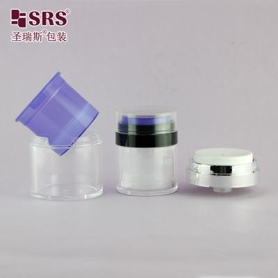 China 15 ml 30 ml 50 ml Plastic Vervangbare Container Custom Color Hand Cream Serum Gel Acryl Airless Jar Te koop