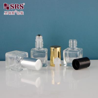 China 6 ml Perfume Vazio de Forma Quadrada Transparente de Ferro Rolante de Botella de Vidro à venda