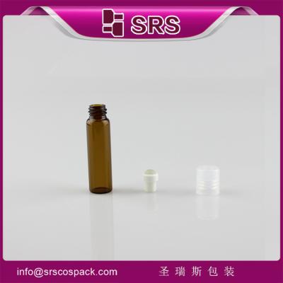 China SRS a granel 5 ml cilindro de vidrio rollo de ámbar en botella de perfume con tapa de plástico en venta