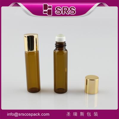 China Shengruisi packaging BLP-5ml amber glass roll on bottle with aluminum cap for sale