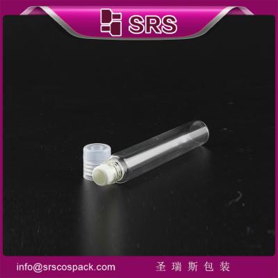 China SRS Großhandel transparente 10 ml Glasflasche mit Edelstahlwalze und PP-Kappe zu verkaufen