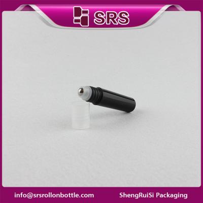 China 5ml black color perfume roll on bottle ,plastic essential oil roll on bottle for sale