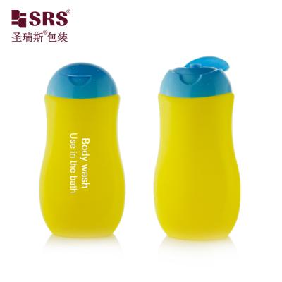 China 180 ml 280 ml 300 ml HDPE Flip Cap de plástico lavado corporal tipo de compresión Botella de gel de ducha en venta