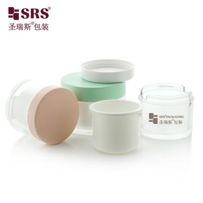 Cina 50g 100g 240g Contenitore di plastica trasparente Acrilico Vuoto Sostituibile Crema Vaso Cosmetico di lusso in vendita