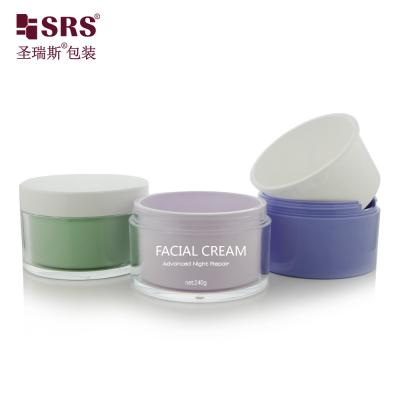 Cina Colori di lusso Acrilico Sostituibile Doppia Parete Frosted Logo Stampato Crema Bottoni di Plastica Personalizzati in vendita