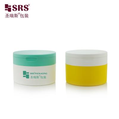 China 4 oz Plastic PP PCR Double Wall Customization Flip Cap With Spoon Body Scrub Jar Container for sale