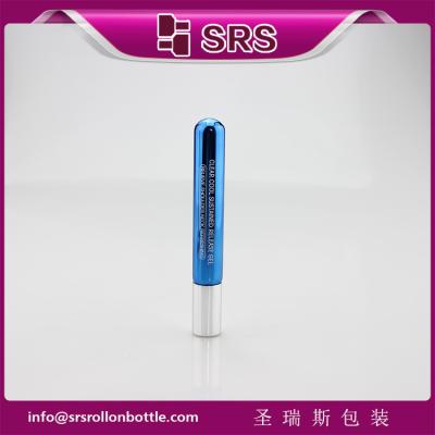 China 10 ml metallisierte blaue Glasrolle auf Flasche mit Metallkugel und silberner Aluminiumkappe für Augenserum, ätherisches Öl zu verkaufen