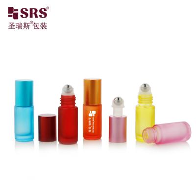 Chine 5 ml de parfum cosmétique vide huile essentielle de massage en verre mini mignon rouleau sur bouteille à vendre