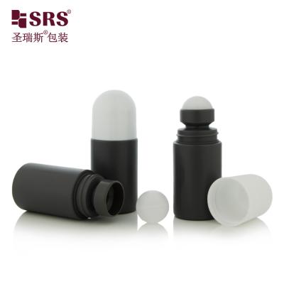 China 60ml Empty Cosmetic Packaging PP No Leakage Round Gel Bottle Deodorant With Roll On Ball for sale