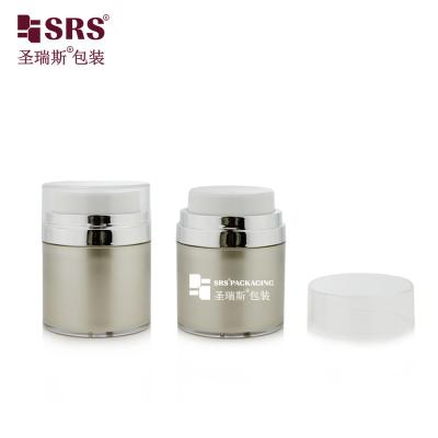 China Luxo Acrílico Vacío Pared Doble Personalizar Pintura Color Crema Facial Jar de plástico en venta