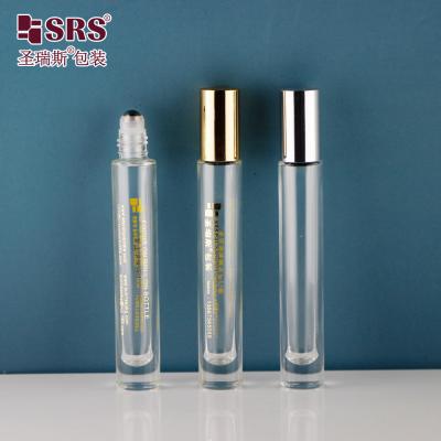 China Round Shape Clear Thick Bottom No Leakage Perfume Essential Oil Roller Ball Bottles 10ml for sale