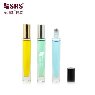 China 10ml thickness wall glass heavy perfume roller bottles with shiny metal cap for sale