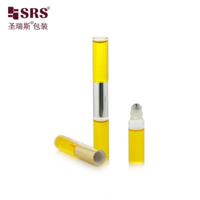 China SGB2-5ml+5ml Botella de vidrio transparente con doble extremo con bola de acero para perfumes de aceites esenciales en venta