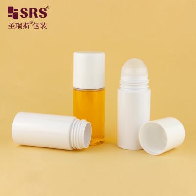 China PET43 130ML 170ML Big Capacity PET Plastic Customize Color Round PCR Recycled Roll On Bottle For Deodorant Gel for sale