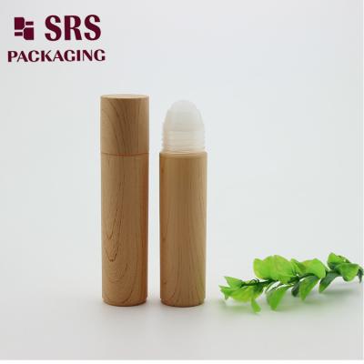 China RPP-30ml plastic bottle with plastic ball and plastic cap printed wooden customized roll on bottle for sale