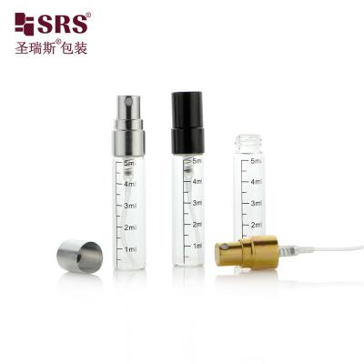 China BLPA-5ML Transparent Tube Glass Bottle With Fine Mist Spray Pump For Perfume Packaging Small Quantity Available for sale