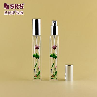 China GSB2-10ML Square Luxury High End Thick Bottom Clear Transparent Glass Bottle Sprayer Fine MIst For Perfume for sale