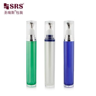 China LR001-15ML Painted Custom Color Acrylic Outer Bottle With Metal Applicator For Eye Cream Cosmetic Luxury Packaging for sale