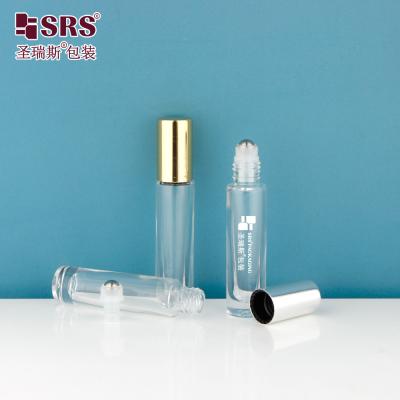 China GB1-5ML Transparent Mini Travel Size Thick Bottom Luxury Essential Oil Glass Roll On Bottle Container for sale