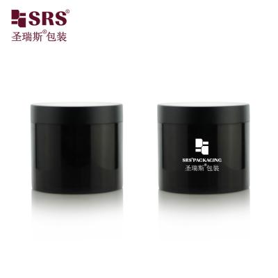 China SRSQ 400g Spritzglas Schwarz Glanz PP PCR Umweltschonendes Recyclingmaterial Einzelwand Körpercreme Gläser Behälter Kosmetikverpackung zu verkaufen