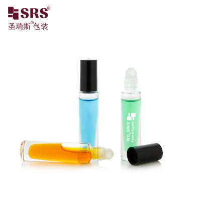 Cina GB1-5ml Parete spessa Trasparente Tasca vuota Grandezza Cute Cappa di plastica Forma cilindrica Applicatore di olio per unghie Rollo di vetro in bottiglia in vendita