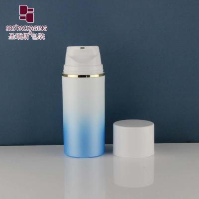 China PA601 PP redondo Popular Botella de bomba sin aire de plástico vacío brillante para el embalaje de la loción de base en venta