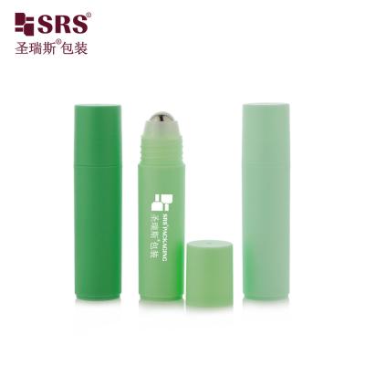 China RPPF 20ml Flat Plastic Matte Finished Surface PP PCR Injection Custom Color Green Roll On Bottle For Antiperspirant Gel for sale