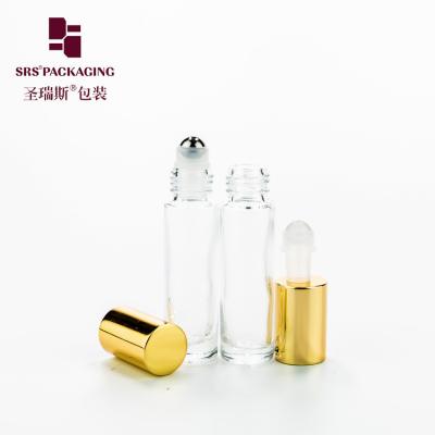 China Custom 10ml clear thick wall glass roll on bottle for perfume essential oil for sale