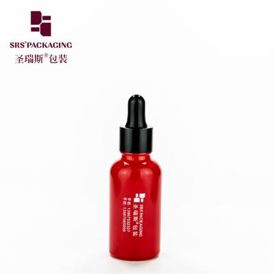 China Custom Empty Painted color Glass dropper bottle for essence and oil for sale