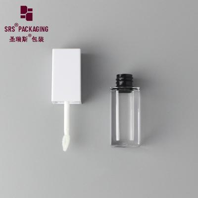 China square shape clear plastic injection cosmetic lipgloss package for sale