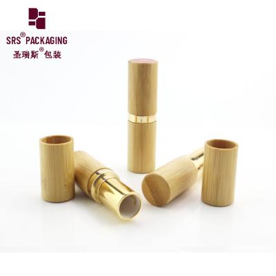 China lujo de alta gama logotipo impreso personalizado de bambú tubo de lápiz labial vacío natural en venta