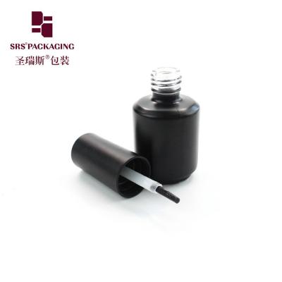 China 1/2 oz 15ml empty frosted black nail polish remover glass bottle for sale