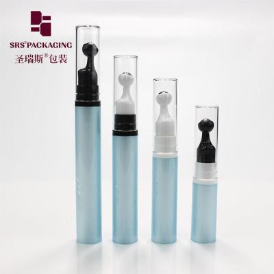 China travel size plastic roller metal ball massage serum airless pump bottle 10ml for sale