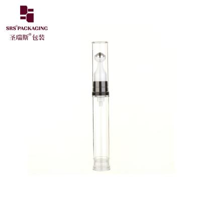 China botella de plástico transparente blanco duradero de tamaño mini viaje con rollo de crema para ojos de 5 ml sin aire en venta