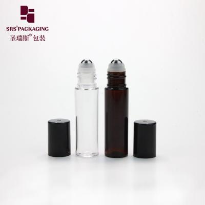 China 10ml transparent amber empty plastic PET skin care lip gloss roll on tube for sale