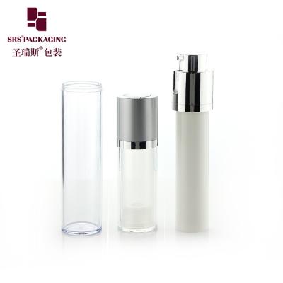 China round shape 15ml 30ml 50ml acrylic empty airless lotion pump bottle for sale