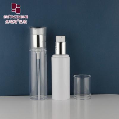 China 120ml Custom Recyclable PCR Material Empty Lotion Pump Flat PET Bottle for sale