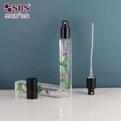 China Quadratische Form Transparentes Leeres Glas Luxus Sprühpumpe Parfüm Atomizer 10 ml zu verkaufen