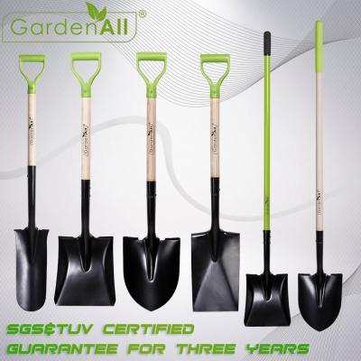 China Promotional Black Round Agricultural Garden Shovel Garden Types All Steel Shovel And Shovel for sale