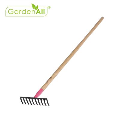 China Cultivating Rake Grade Agriculture Grain Hand Tools Premium Carbon Steel Rake Level Head Rake With 54