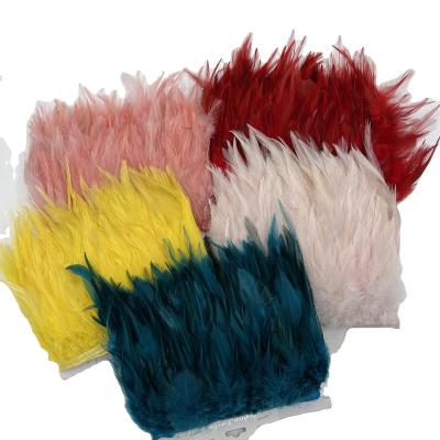 China Clothing accessories and decoration 4-6 inch (10-15 cm) multicolored dyed chicken pure color feathers trims fringe with sewing crafts costume decoration for sale