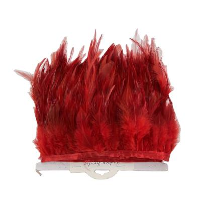 China Clothing accessories and decoration 4-6 inch (10-15 cm) multicolored dyed chicken pure color feathers trims fringe with sewing crafts costume decoration for sale