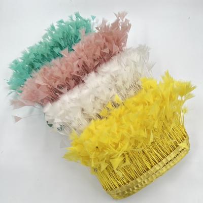 China Garment Accessories and Decoration Goose Biot Stripe Cocktail Edge Feather Dyed Trims Factory Customized for sale