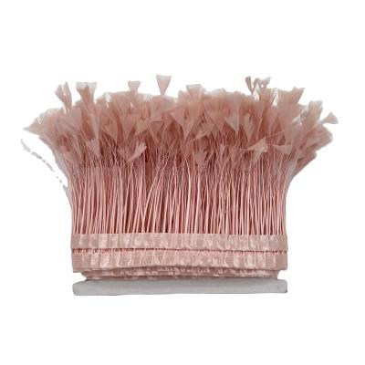 China Garment Accessories and Decoration Goose Biot Stripe Cocktail Edge Feather Dyed Trims Factory Customized for sale