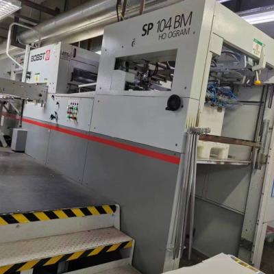 China BOBST AUTOPLATINE SP 104 BM H Automatische Stanzmaschine mit Hologramm zu verkaufen