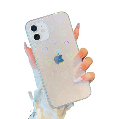 China Laser Bling Flower Shockproof Silicone Clear Frosted Frosted TPU Slim Case Floral Compatible Protective Back Cover For iPhone 11 for sale