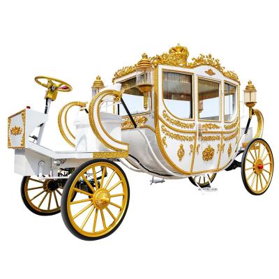 China Wedding Luxury Royal Four Wheel Carriage Manufacturer White Horse Carriage Luxury Horse Carriage For Sale for sale