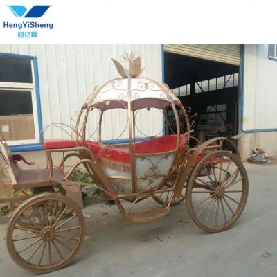 China Old Popular Antique Copper Horse Carriage Guided Horse Wedding and Wedding Show and Cinderella Touring Pumpkin Carriage for sale