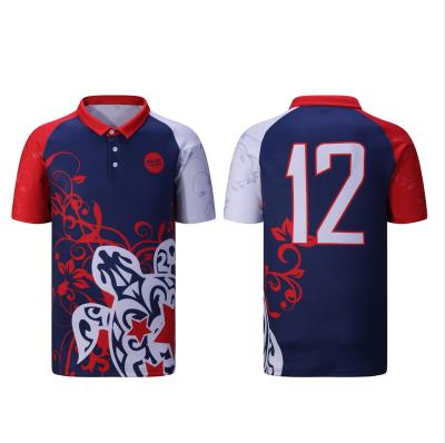 China Wholesale Custom Short Polo Sublimated Rugby Polo Shirt Plus Size Dblue Tank Top Rugby Uniform White Sleeve for sale