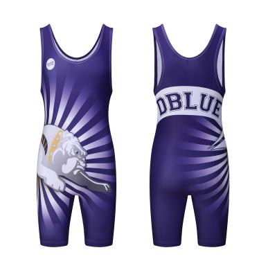 China Activity Sporting Dblue Poly Wholesale Wrestling Singlet / Spandex Men's Vest Custom Logo Active Wear Wholesale Wrestling Wear for sale